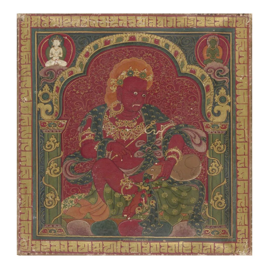 药叉神将唐卡 西藏 十五世纪