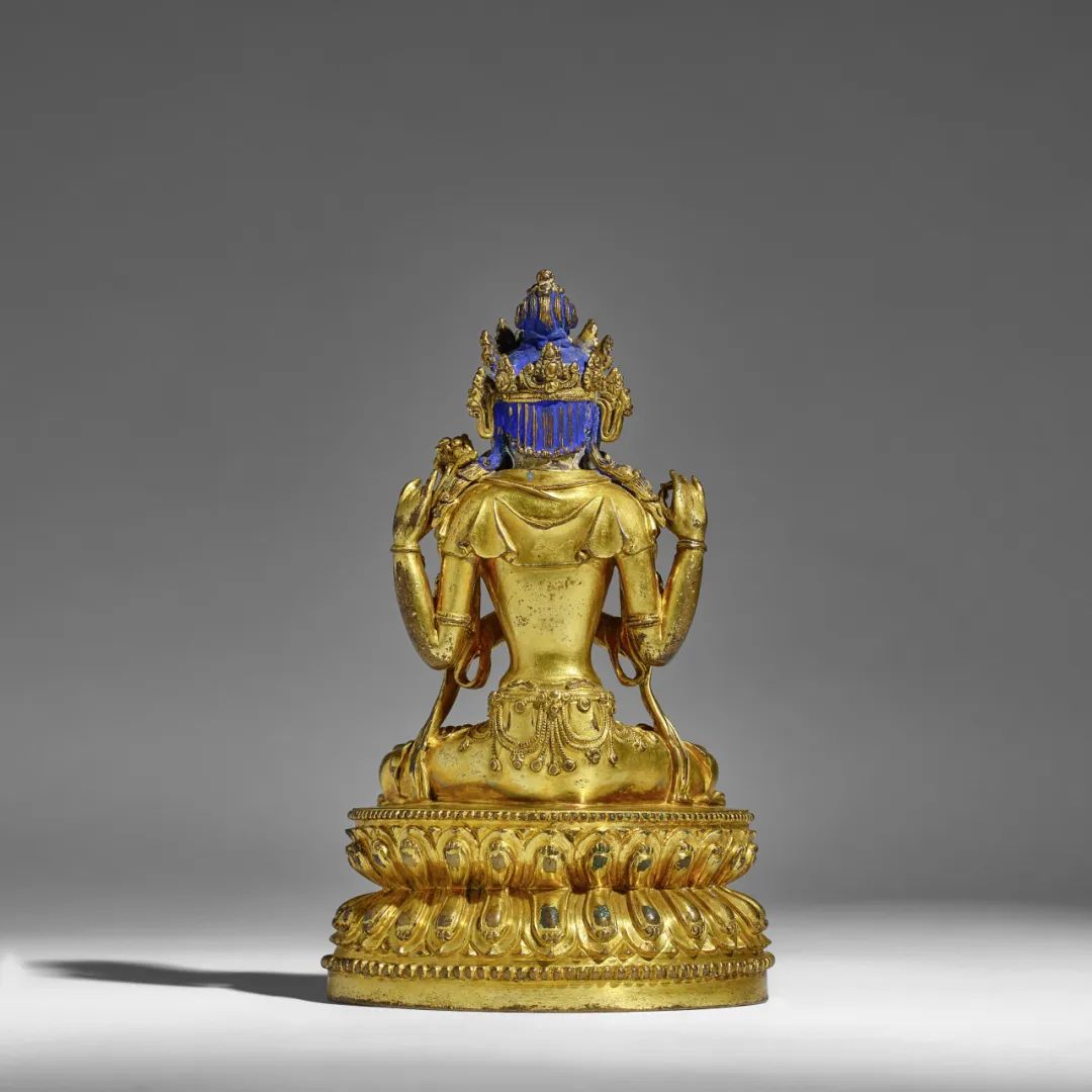 鎏金铜四臂观音坐像