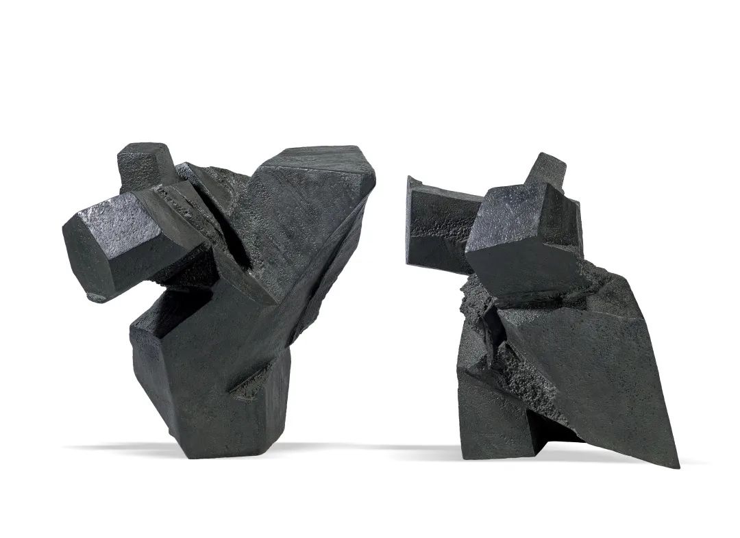 LOT 155 朱铭 《太极系列》（一对） 2000年作 铜雕 雕塑（共两件） 版数：3/8 76.5 x 93.1 x 79.2 cm.; & 68.6 x 64 x 75.3 cm.