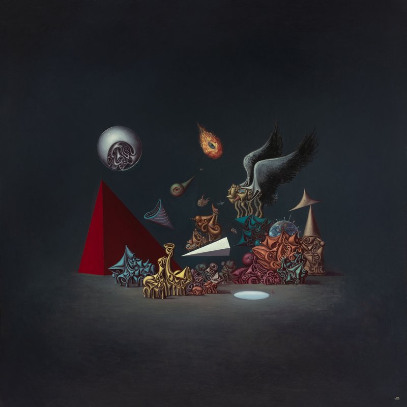王梵僧,火神山,布面油画,150x150cm,2020