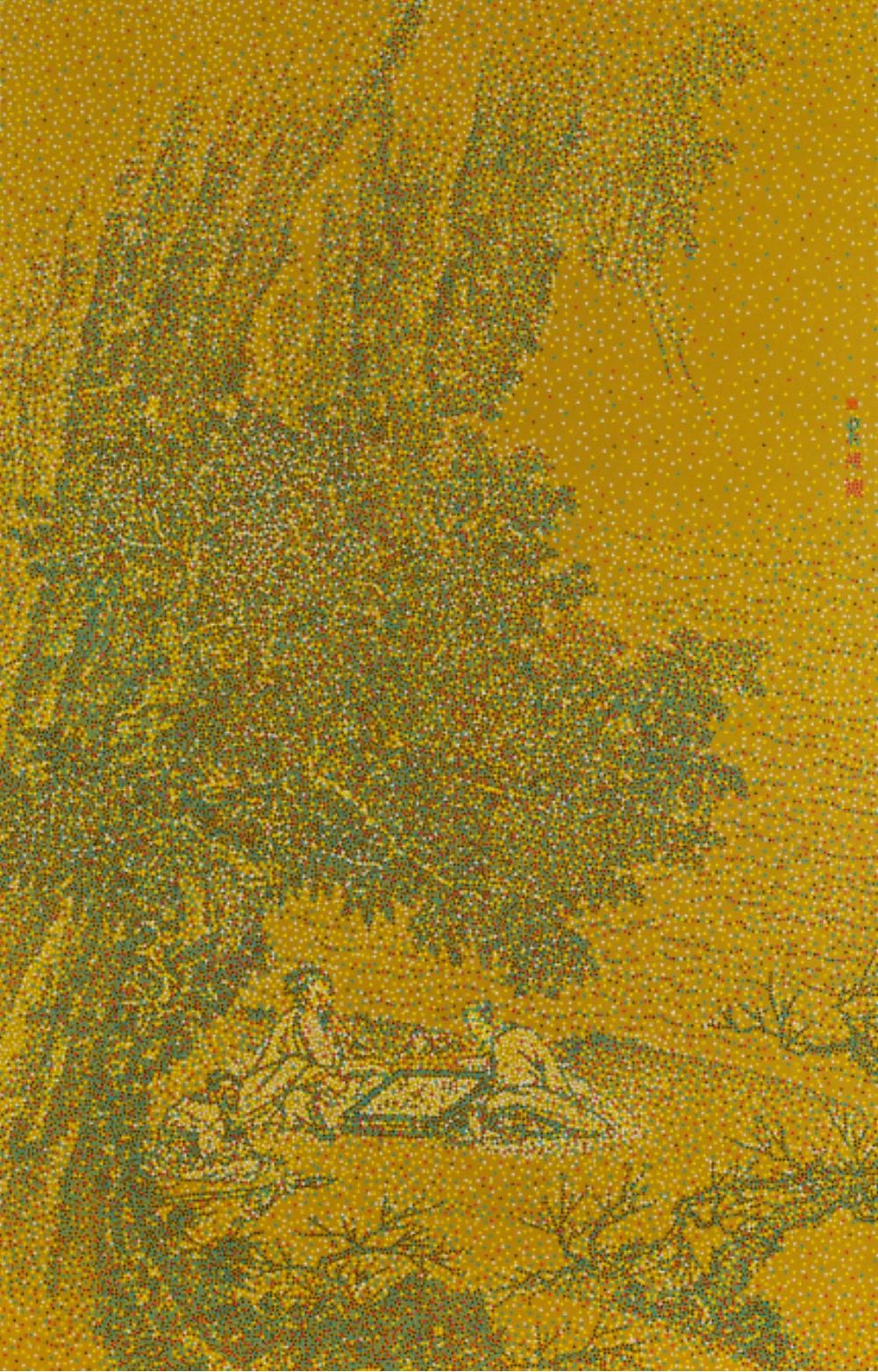 杨冕，《CMYK-明 戴进 临溪高士图》 布面丙烯 190x120cm 2020