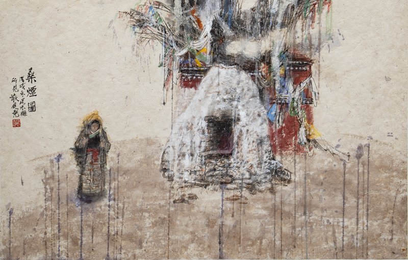 《桑烟图》2018年48cm×60cm