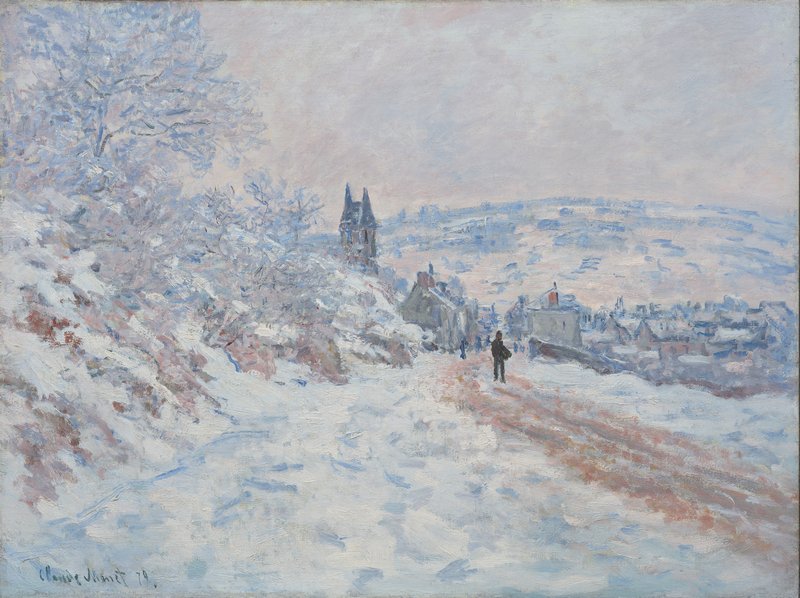 克劳德&middot;莫奈，《通往韦特伊的道路，雪景效果》，1879年作