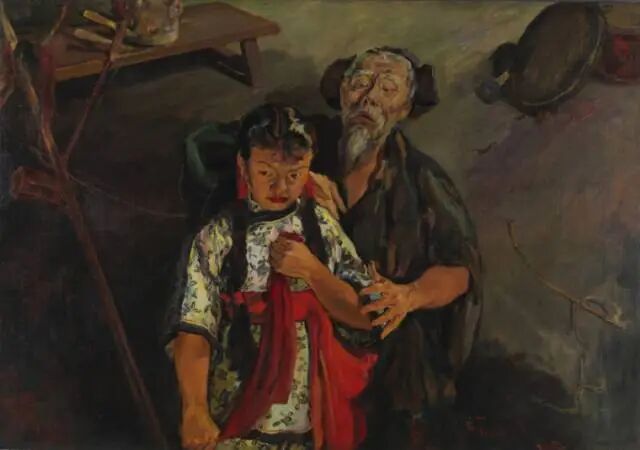 司徒乔 《放下你的鞭子》 1940年,画布油彩 中国美术馆藏