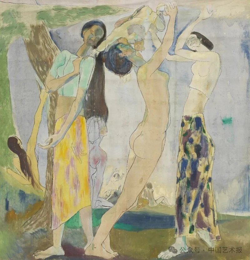 袁运生《戏》布面油彩 199&times;188cm 1980年 艺术家自藏