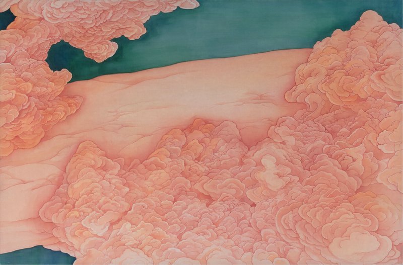 陈督兮,尔躬-云,绢本设色,96x147cm,2022