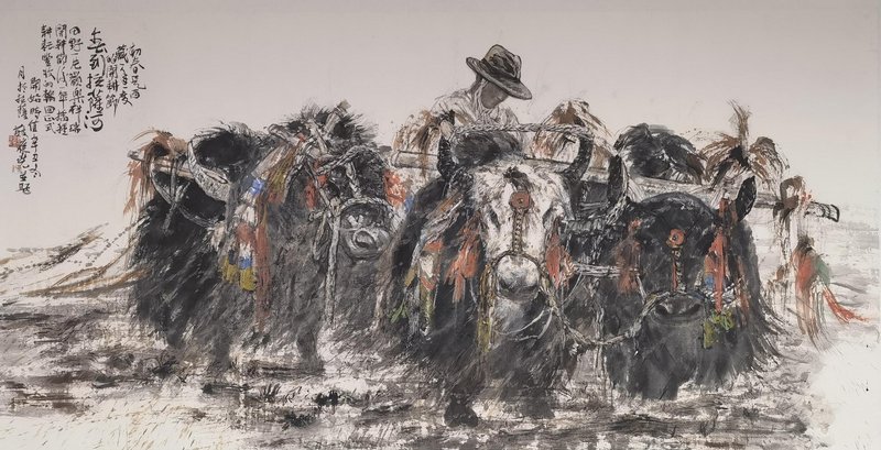 《春到拉萨河》2021年122cm×244cm