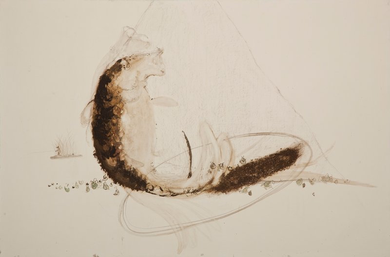 吕岩,枯水,布面综合材料,100x150cm,2010