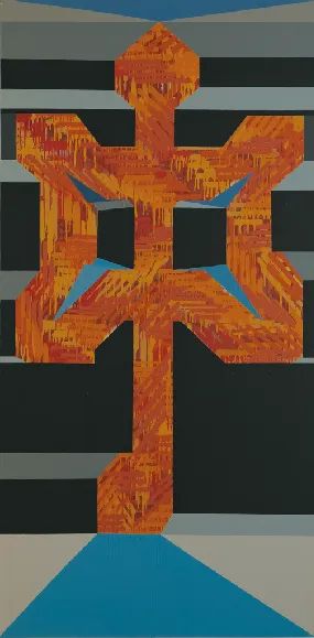 中 Zhong 帆布喷漆 Spray paint on canvas|198.5 × 98.5 cm|2019