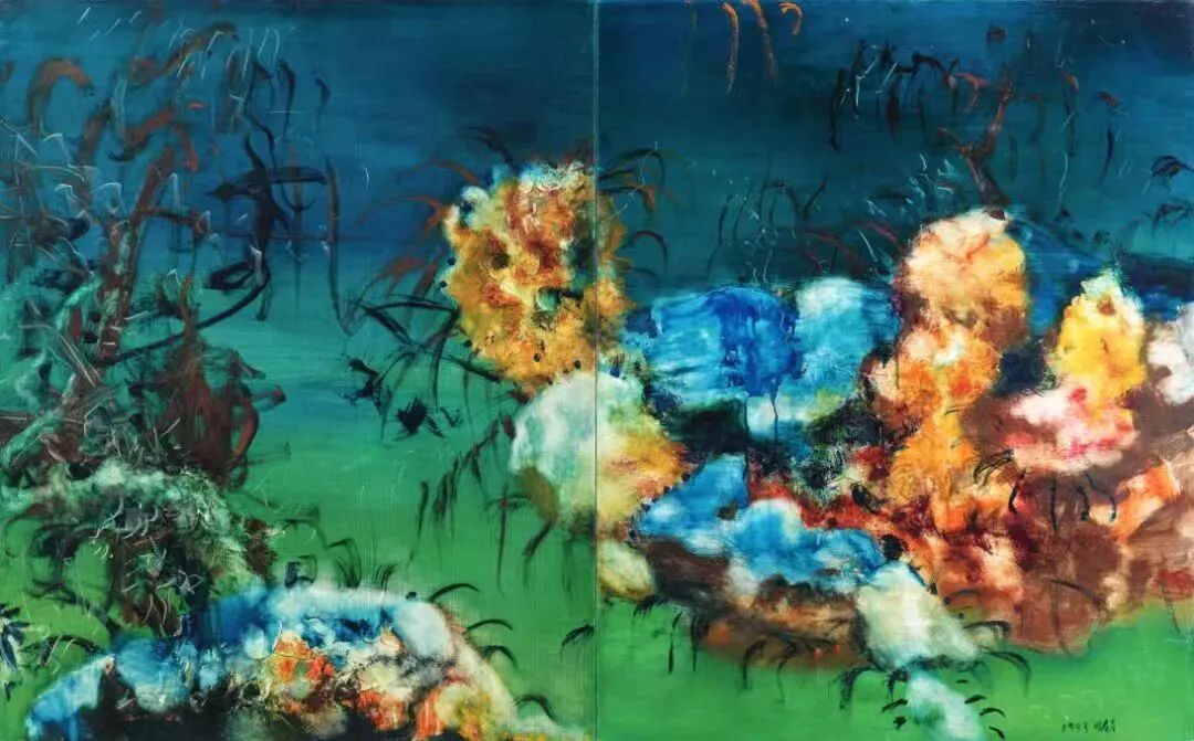 周春芽《中国风景一号》 1993年 布面 油画 100x80cmx2 成交价:1725万元