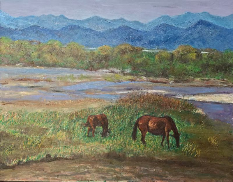 川石 返景·复照1 布面油画 80×100cm