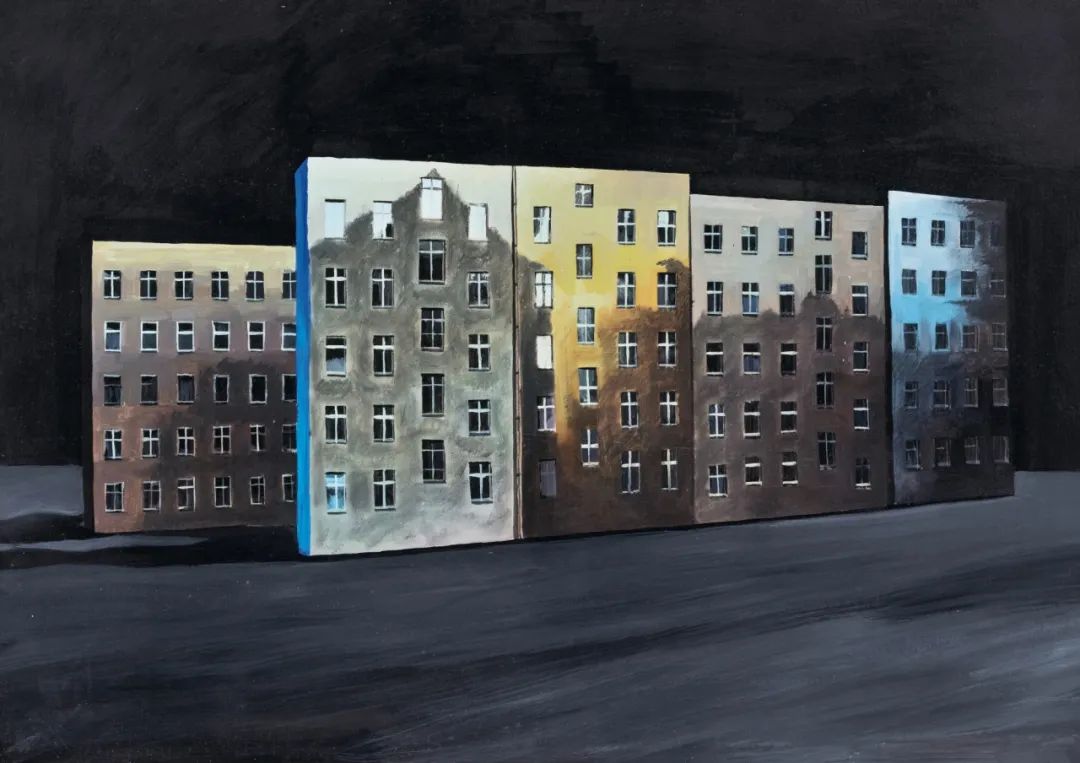 康海涛《黄昏》 2004年 纸板 丙烯 78&times;107cm