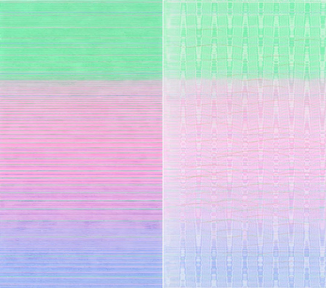 杨冕，《RGB -视觉暂留那一刻作品no.24》 160X90cmx2 2023