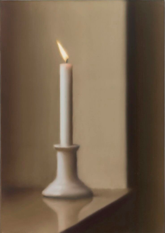 格哈德·李希特《Kerze(蜡烛)》 布面油画 100.3x70.5cm 1982