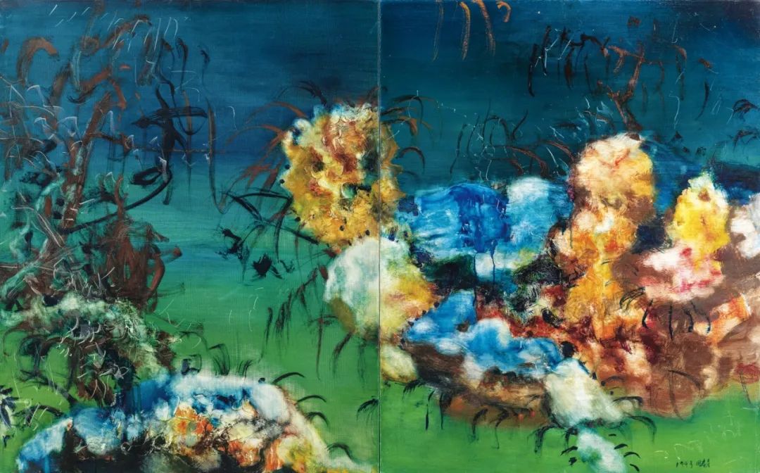 周春芽《中国风景一号》 1993年 布面 油画 100&times;80cm&times;2