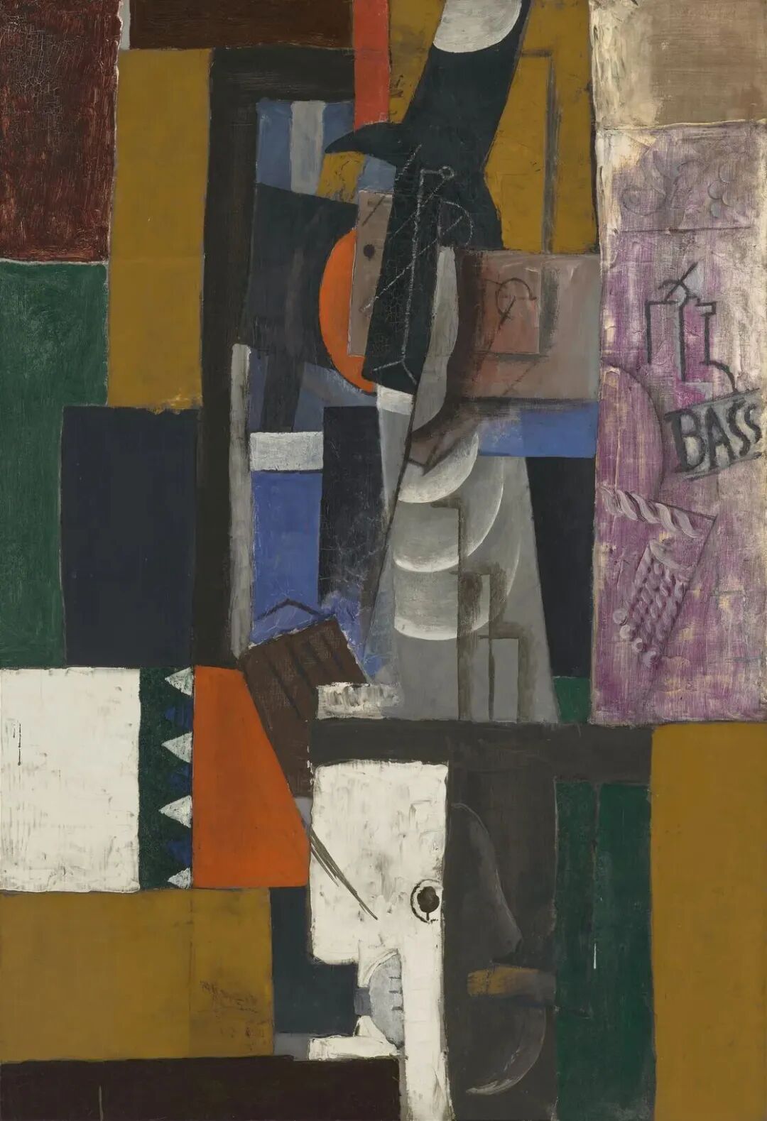 巴布罗‧毕加索《弹吉他的男人》 油彩 蜡彩 沙 画布 130.5 x 89.6 cm. 1913年绘于塞雷