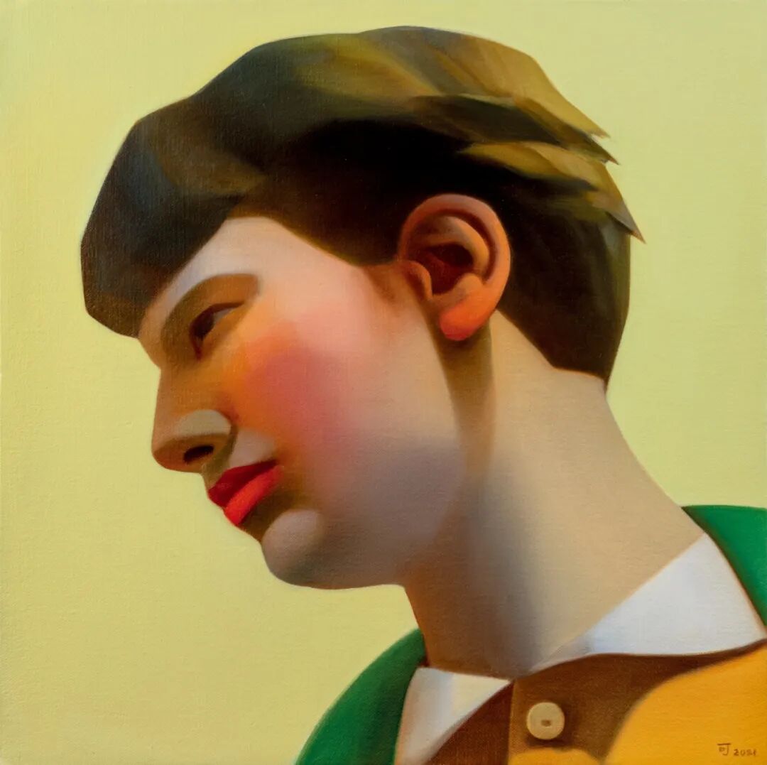 陈可《包豪斯女孩 No.10》 2021年作 布面油画 50×50cm