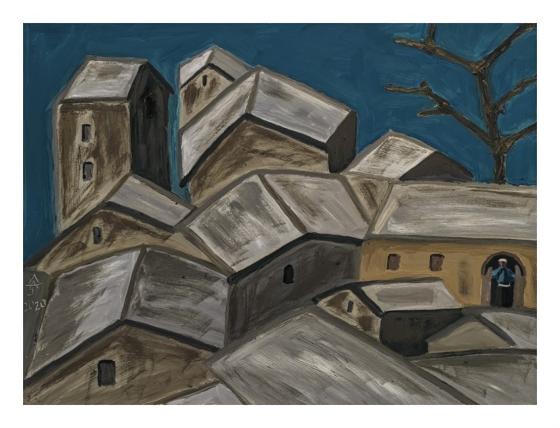 胡吉宏 《屯堡老汉人012 》 布面油画 60x80cm