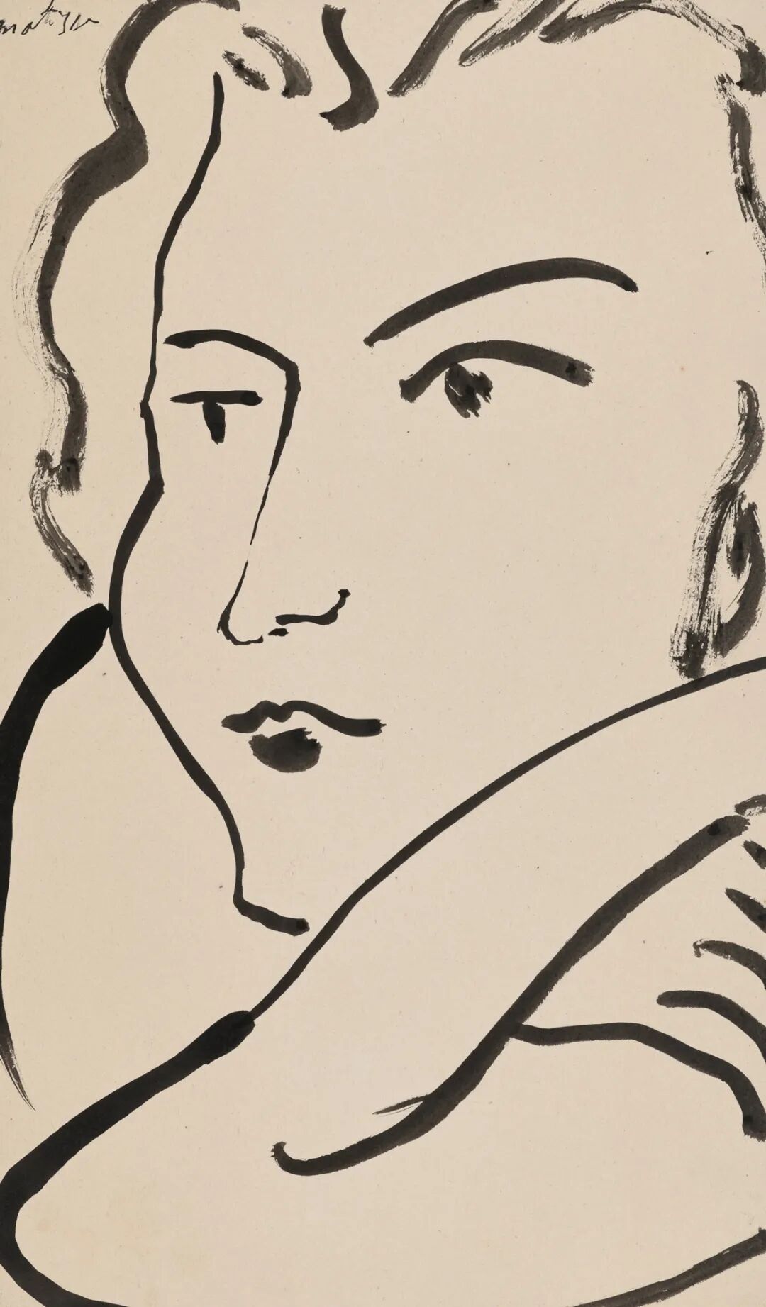亨利‧马蒂斯 (1869-1954)《莉迪亚肖像》,1946年作。