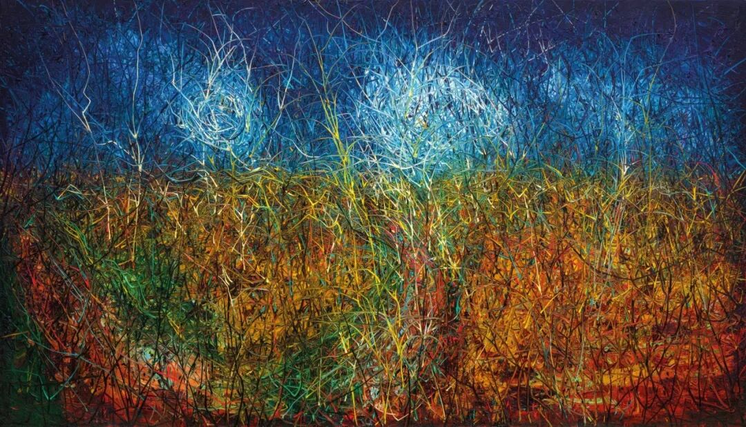 曾梵志《麦田》 2017年作 布面油画 200×350cm