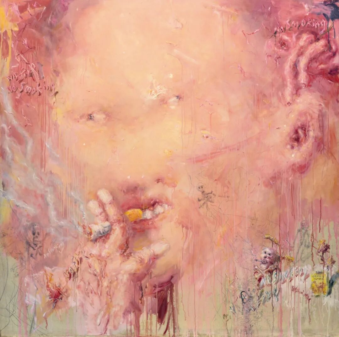 刘炜《禁止吸烟》 1998年作 布面油画 170×170cm