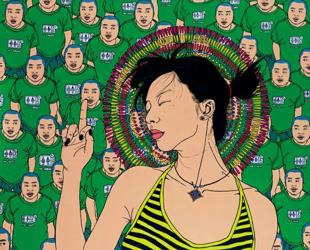 陈飞《发》 2006年作 亚麻布丙烯 104.8×129.9cm