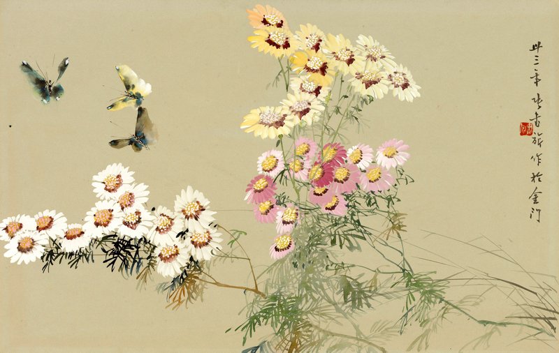 《雏菊》&nbsp; 36 &times; 56 cm&nbsp; 纸本&nbsp; 浙江美术馆藏