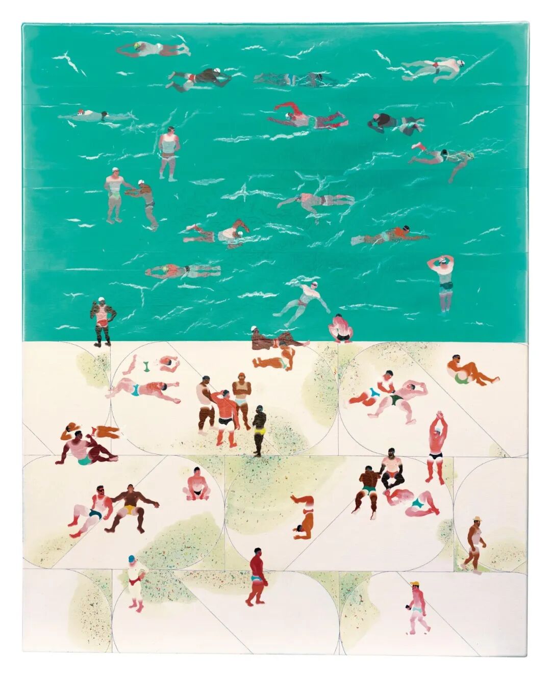 范扬宗《泳池》 2021年作 布面丙烯 100×80cm