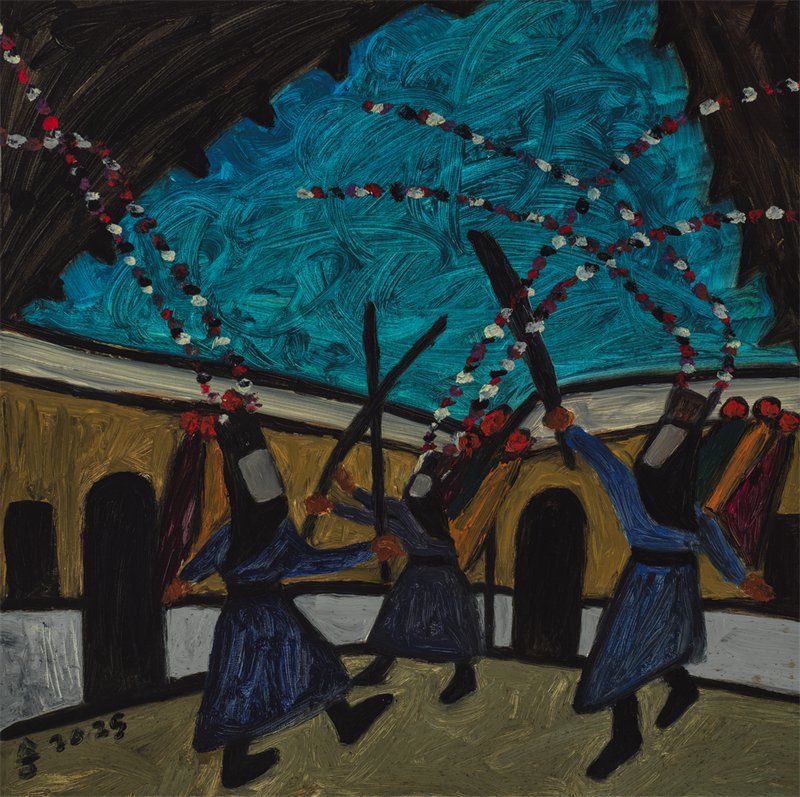 胡吉宏 《军傩系列094》 布面油画 80x80cm