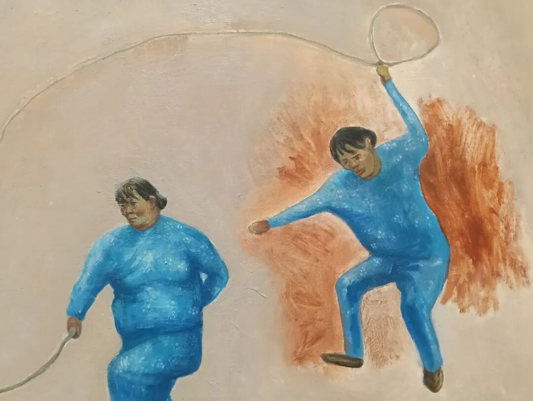 段建宇《杀，杀，杀马特 No.10 》（局部） 布面油画，2015
