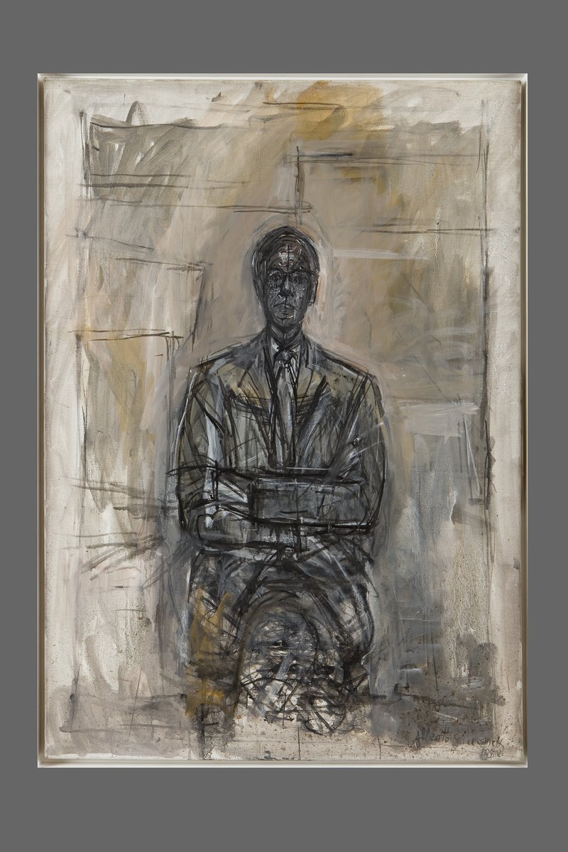罗伯特·塞恩斯伯里爵士,阿尔贝托·贾科梅蒂,布面油画,1958年,贾科梅蒂基金会提供