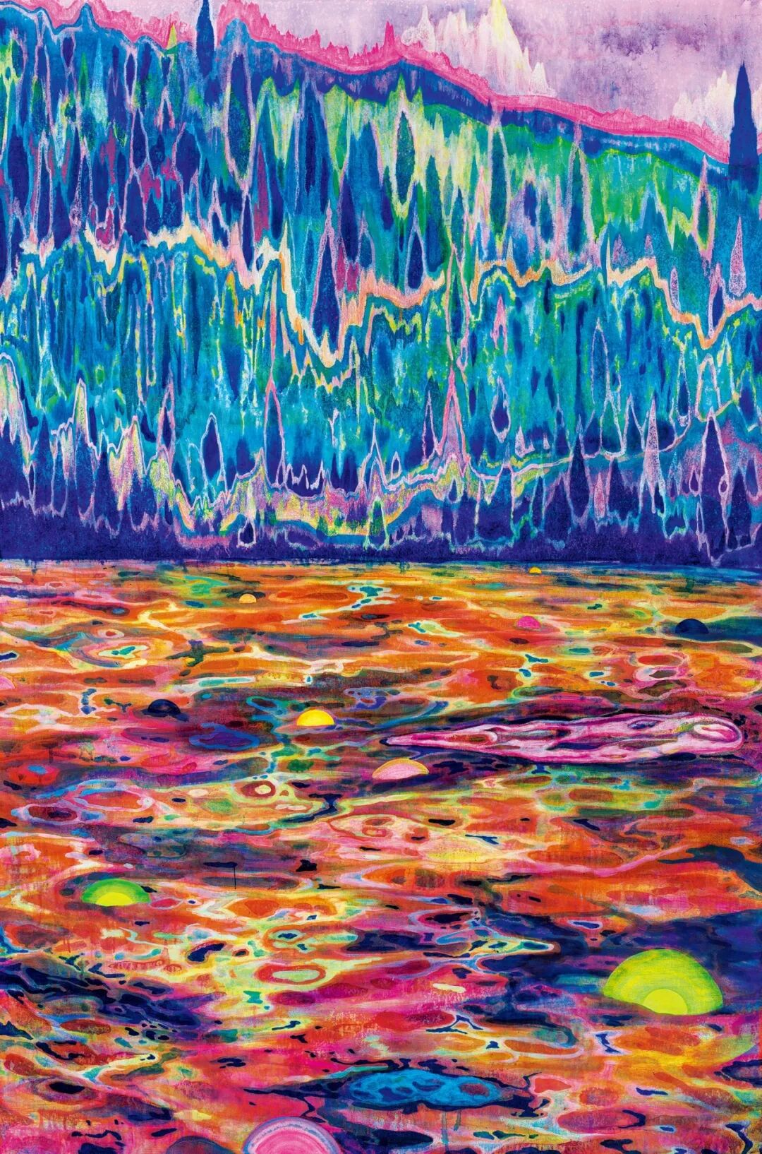 黄宇兴《雪域森河》 2017年作 布面丙烯 180×120cm