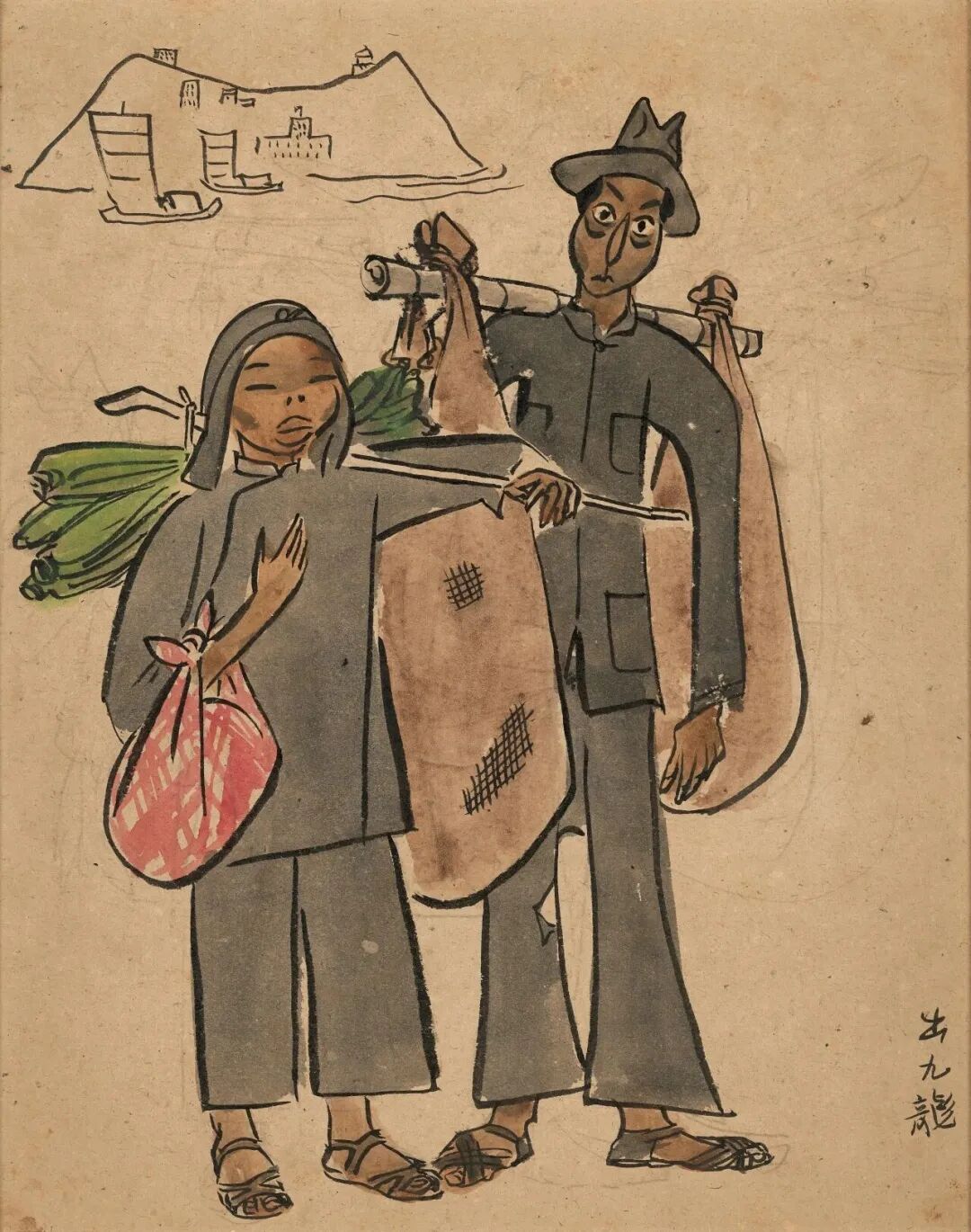 叶浅予《逃出香港》（选页） 1941年 纸本漫画 27.5.&times;22cm 私人藏