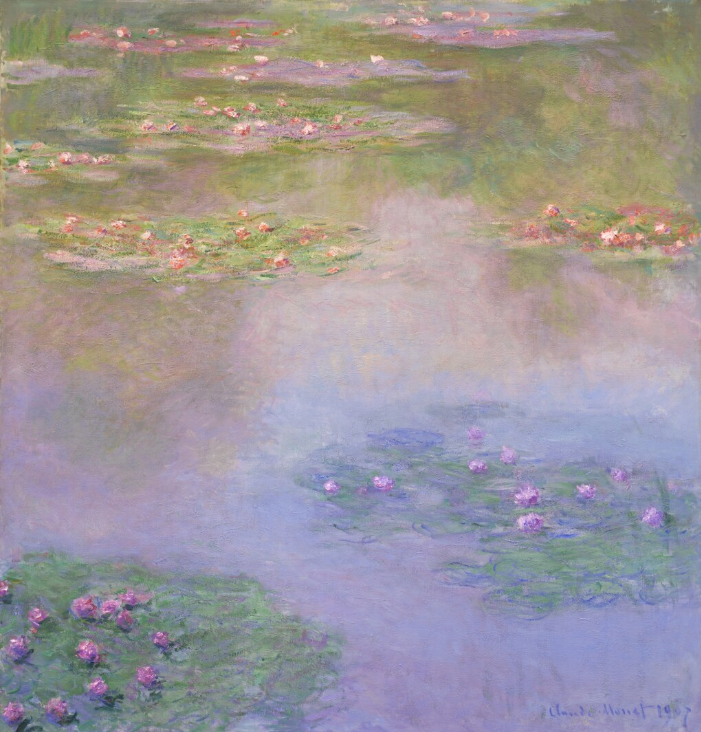 克洛德·莫奈《睡莲》 布面油画 93.7×89.5cm 1907年