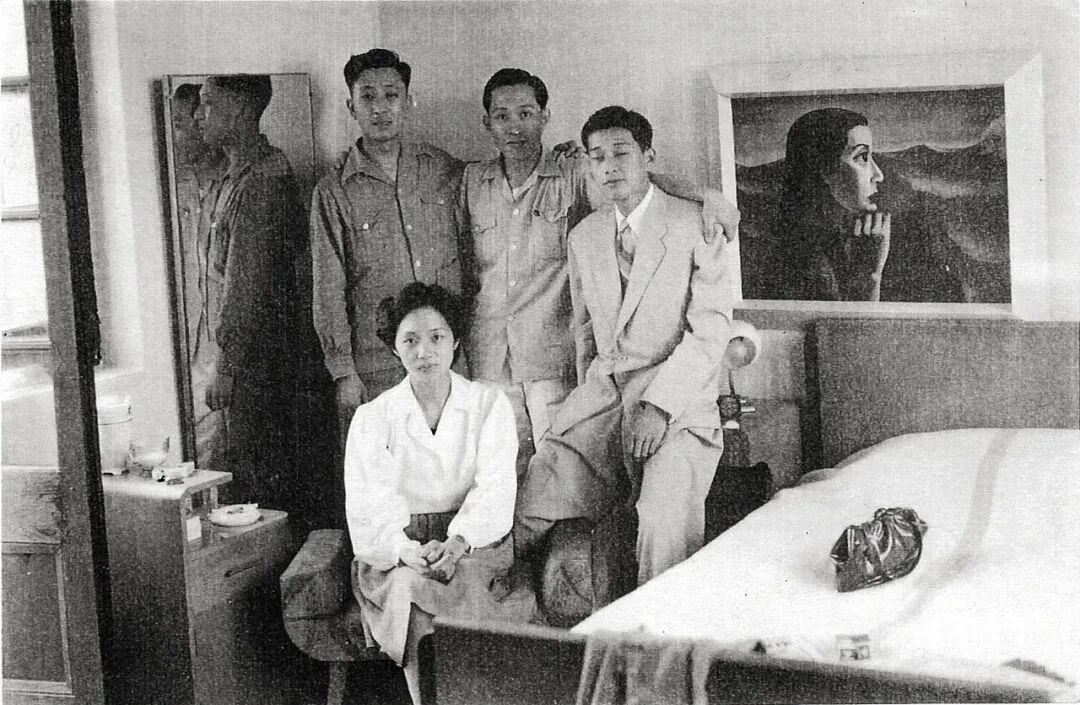 陈实与人间画会画家在陈实寓所