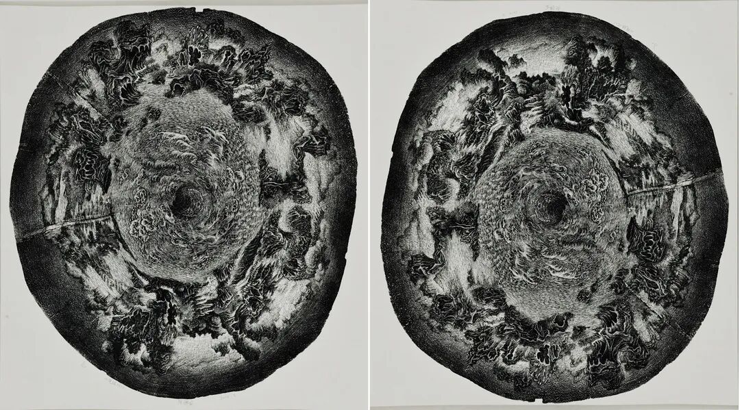 新山水之二 张锦龙 版画 60×90cm 2024 艺术家藏