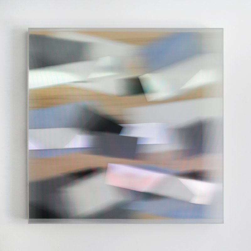 Christiane Grimm, Stream, 2026, Mixed media and acrylic glass, 80x80cm