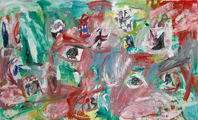 肖克刚，《水和土》 布上丙烯 360x230cm 2024