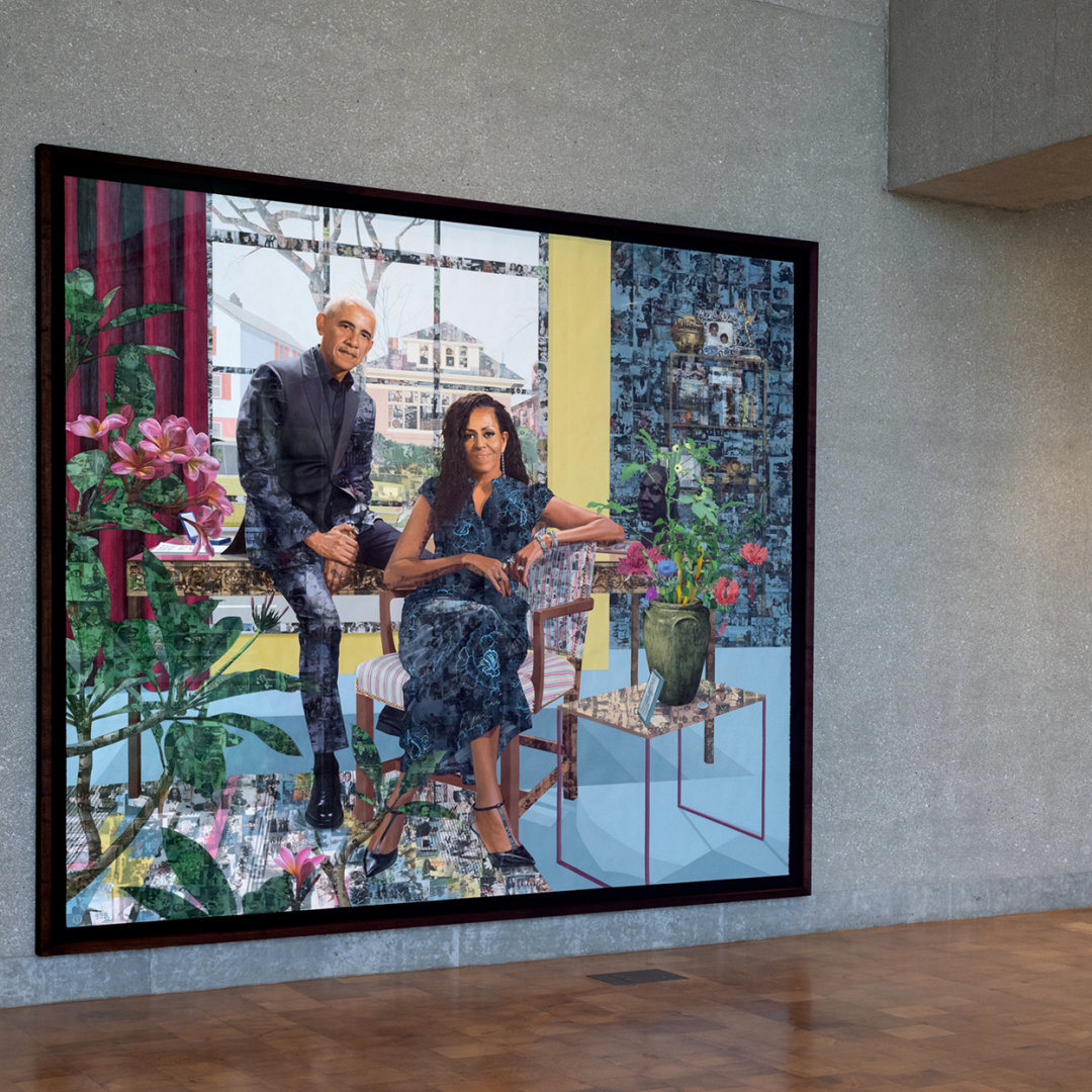 《奥巴马夫妇:欣欣向荣》,2026年奥巴马总统中心博物馆大堂展览现场图片来自奥巴马总统中心网站
